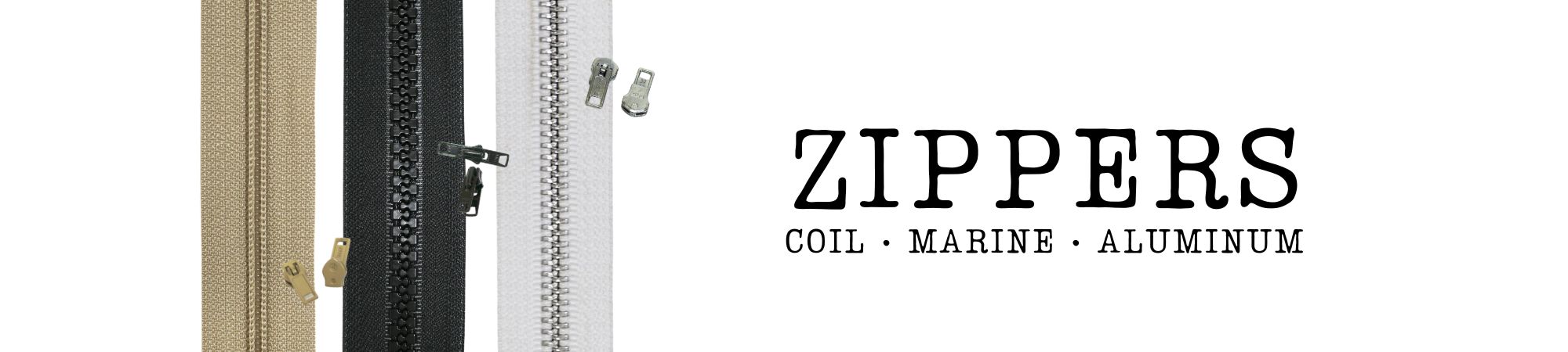 coil marine and aluminum zippers available